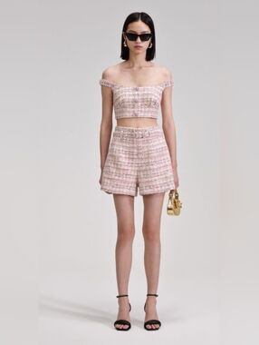 Self-Portrait Tweed top